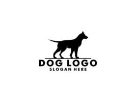 Dog logo vector, simple minimal dog care logo design, silhouette dog logo vector