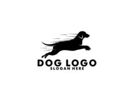 Dog logo vector, simple minimal dog care logo design, silhouette dog logo vector