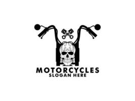 motocicleta Clásico con ala logo concepto en negro y blanco colores aislado vector ilustración