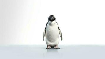 Photo of a Penguin on white background. Generative AI