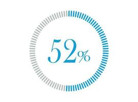 52 Percent Loading. 52 Percent circle diagrams Infographics vector, Percentage ready to use for web design. vector