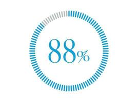 88 Percent Loading. 88 Percent circle diagrams Infographics vector, Percentage ready to use for web design. vector