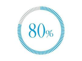 80 Percent Loading. 80 Percent circle diagrams Infographics vector, Percentage ready to use for web design. vector