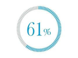 61 Percent Loading. 61 Percent circle diagrams Infographics vector, Percentage ready to use for web design. vector