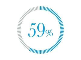 59 Percent Loading. 59 Percent circle diagrams Infographics vector, Percentage ready to use for web design. vector