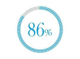 86 Percent Loading. 86 Percent circle diagrams Infographics vector, Percentage ready to use for web design. vector