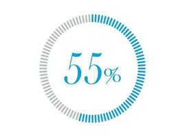 55 Percent Loading. 55 Percent circle diagrams Infographics vector, Percentage ready to use for web design. vector