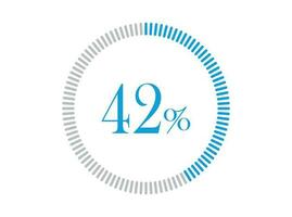 42 Percent Loading. 42 Percent circle diagrams Infographics vector, Percentage ready to use for web design. vector