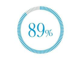 89 Percent Loading. 89 Percent circle diagrams Infographics vector, Percentage ready to use for web design. vector