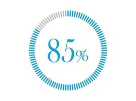 85 Percent Loading. 85 Percent circle diagrams Infographics vector, Percentage ready to use for web design. vector