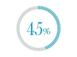 45 Percent Loading. 45 Percent circle diagrams Infographics vector, Percentage ready to use for web design. vector