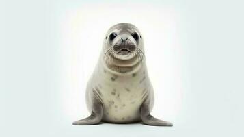 Photo of a sealion on white background. Generative AI