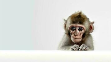 Photo of a monkey on white background