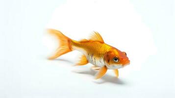 Photo of a kohaku koi on white background. Generative AI