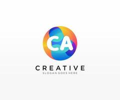 CA initial logo With Colorful Circle template vector. vector