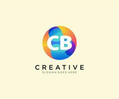 CB initial logo With Colorful Circle template vector. vector