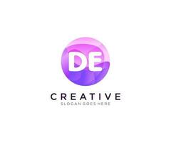 DE initial logo With Colorful Circle template vector. vector