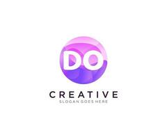 DO initial logo With Colorful Circle template vector. vector