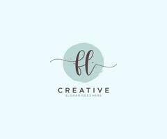 initial FL Feminine logo beauty monogram and elegant logo design, handwriting logo of initial signature, wedding, fashion, floral and botanical with creative template. vector