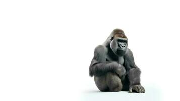 Photo of a Harambe on white background. Generative AI