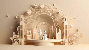 wedding invitation 3d design template background photo