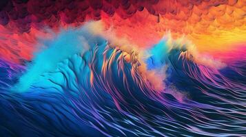 abstract colorful wave landscape background photo
