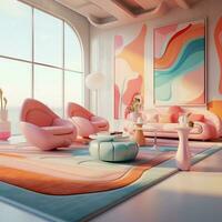 3d room cute decoration cute design illustration photo