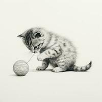 cat design minimalist pencil illustration photo