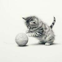 cute cat design minimalist pencil illustration photo