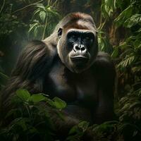 gorilla in the nature illustration photo