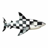 tiburón ajedrez color en blanco antecedentes foto