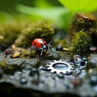 lady bug in a close up photo