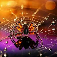 spider on the web illustration photo