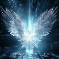 wings angel in galaxy space illustration photo