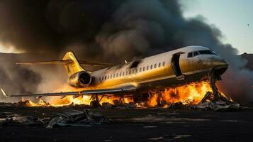 plane fire illustration photo