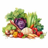vegetables on white background illustration design photo