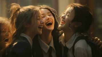 a group female laughing illustration photo