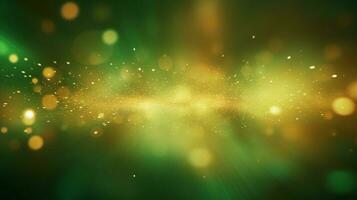 green with golden light grains background elegant design photo