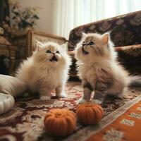 two cute kitten persian photo