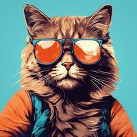 hermoso gato ilustración Arte en antecedentes foto