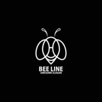 bee logo design line art vector