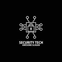 security tech logo design symbol icon vector