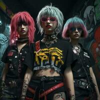 a group female style punk photo