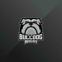 buldog enojado logo deporte diseño mascota vector