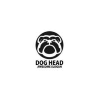 bulldog head logo design symbol vector