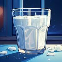 illustration 2d milk in glass photo