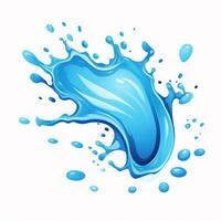 splash water 2d cartoon design water color on white background photo