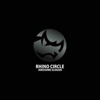 rhino logo design circle gradient color vector