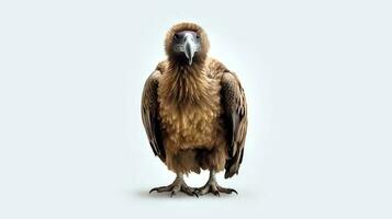 Photo of a vulture on white background. Generative AI