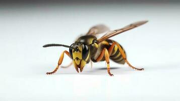 Photo of a wasp on white background. Generative AI